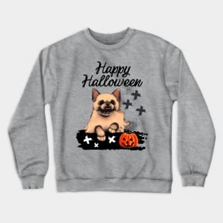 Halloween Season Ghost Puppy Pumpkin with Australian Cattle Dog Crewneck Sweatshirt